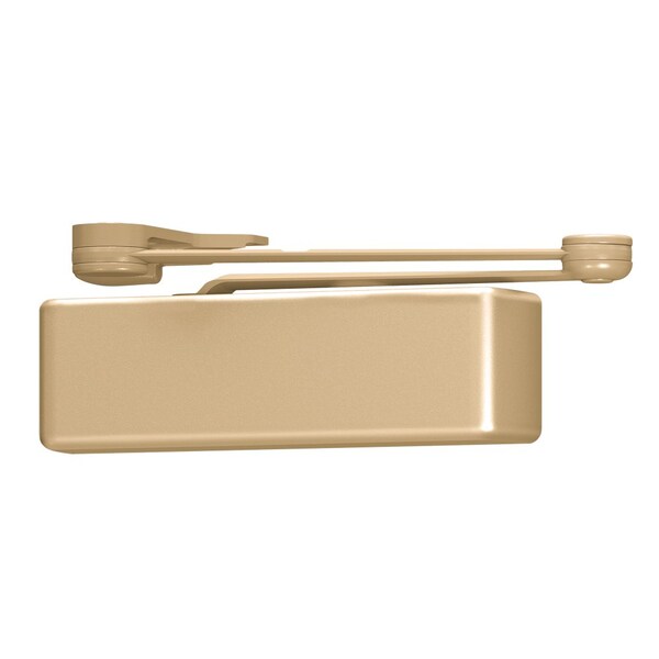Grade 1 Surface Door Closer, Spring Cush Arm, Push Side Mounting, 110 Degree Swing, Adjustable Size